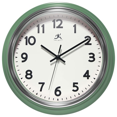 Infinity Instruments Gas Station Classic Wall Clock, Green, 12 in. 20332GR-4562